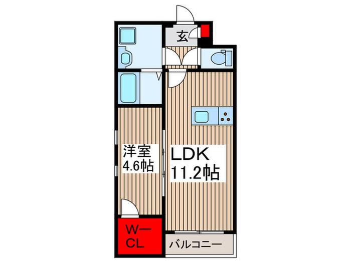 シエーナ川口元郷(1LDK/2階)の間取り写真