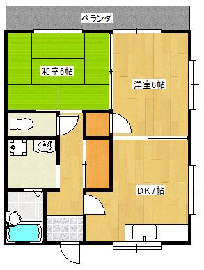 第2メゾン但馬(2DK/2階)の間取り写真
