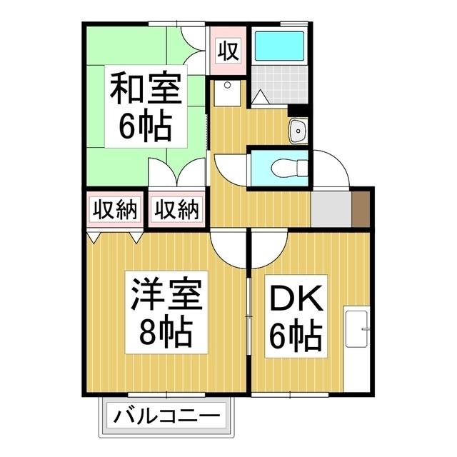 セジュール上條(2DK/1階)の間取り写真