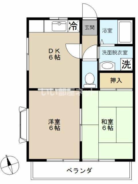 さくらコーポI(2DK/2階)の間取り写真