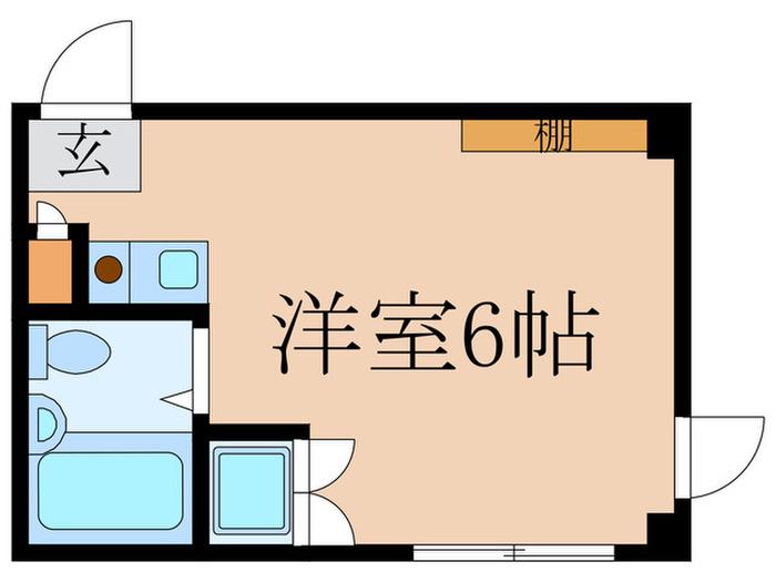 ヒュース鷺ノ宮(ワンルーム/2階)の間取り写真
