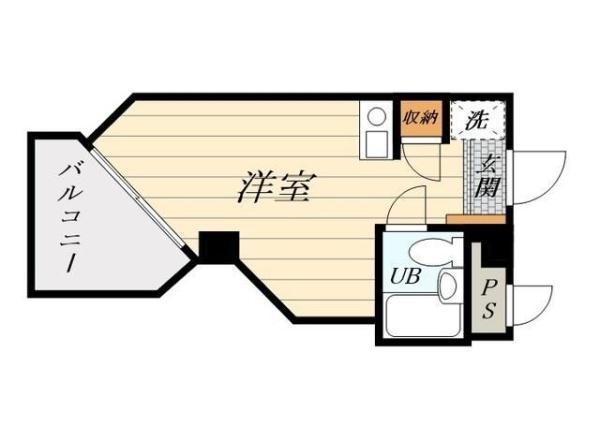 プレール横浜山手(ワンルーム/3階)の間取り写真