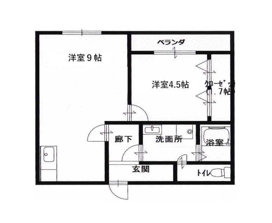 グランドヒル船越(1LDK/8階)の間取り写真