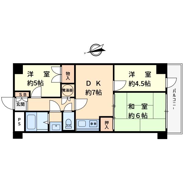 ライオンズステーションプラザ大塚(3DK/6階)の間取り写真