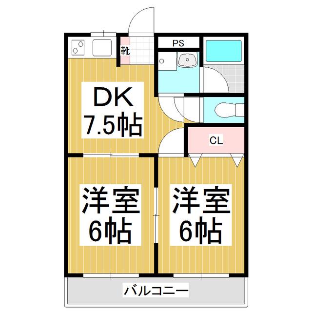 マイティプラザIII(2DK/3階)の間取り写真