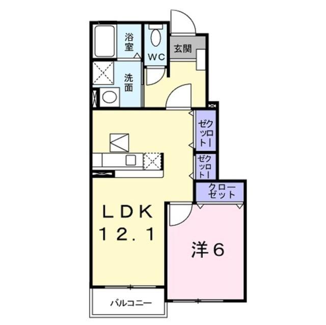アロッジオ・アルバ(1LDK/1階)の間取り写真