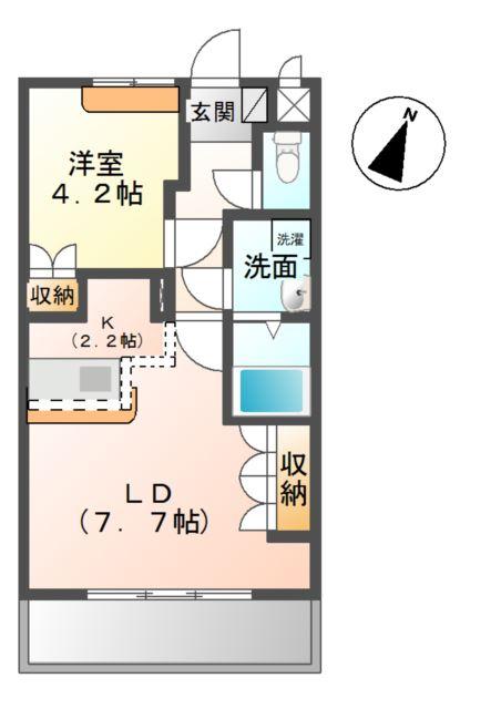 エクセール(1LDK/2階)の間取り写真