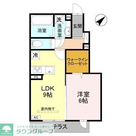 RESIDENCE歌川町 A棟(1LDK/1階)の間取り写真