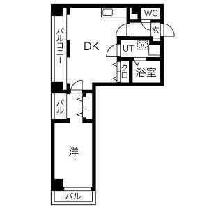 グリーンピア高崎(1DK/6階)の間取り写真