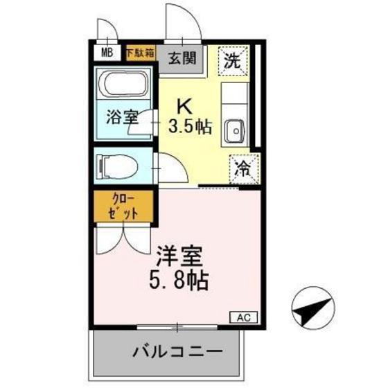 レジデンスエコー(1K/3階)の間取り写真