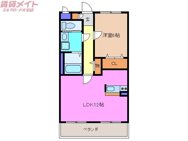 アルバクオーレ A棟(1LDK/3階)の間取り写真