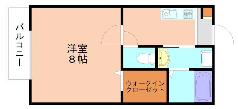 ハッピータウン幸(1K/1階)の間取り写真