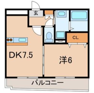 サン・ボナール(1DK/3階)の間取り写真