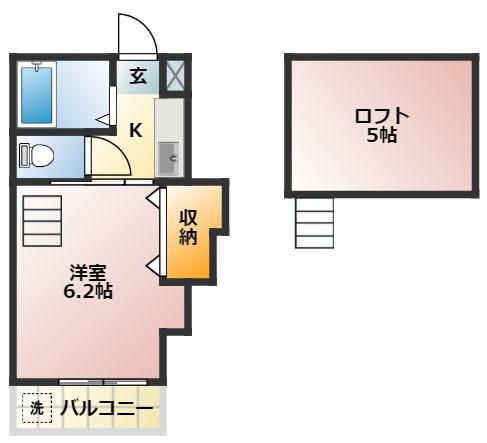 M8-II(1K/2階)の間取り写真