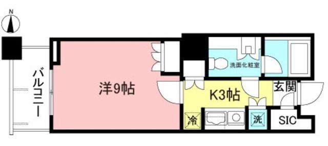 アトラスタワー茗荷谷(1K/6階)の間取り写真
