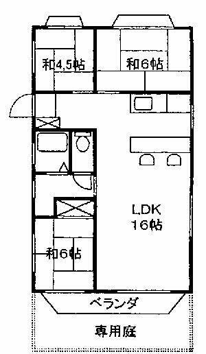 浦和大久保領家(3LDK/1階)の間取り写真