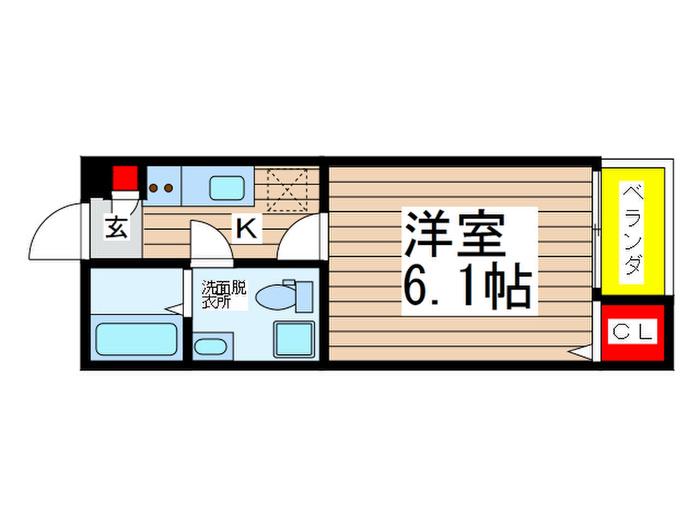 パストリアス(1K/2階)の間取り写真