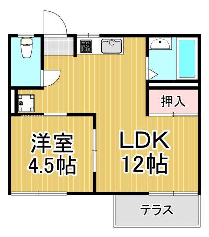 カーサ西台 B棟(1LDK/1階)の間取り写真