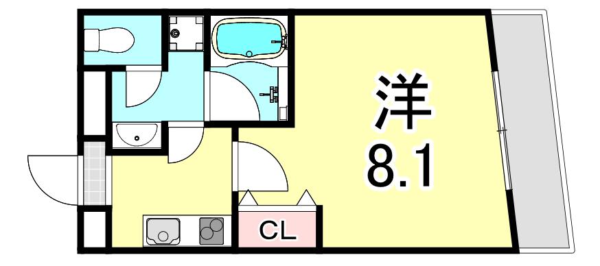 AILE小林(1K/2階)の間取り写真