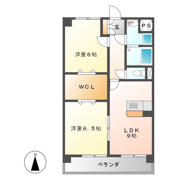 マジェスティ(2LDK/4階)の間取り写真