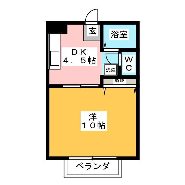 サマックスヴィラB(1DK/2階)の間取り写真