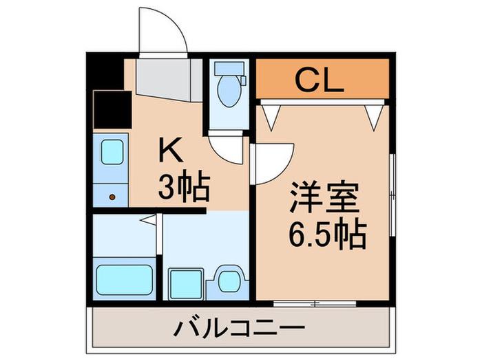 カワサキ アルスタープラザビル(1K/3階)の間取り写真