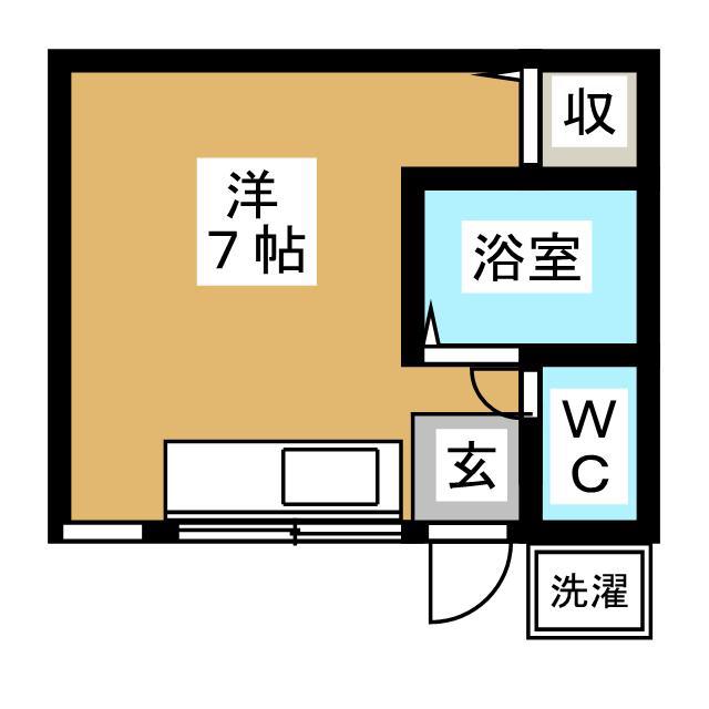 高橋ハイツ(ワンルーム/1階)の間取り写真