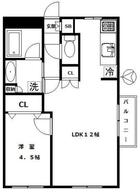 サントリーニ(1LDK/1階)の間取り写真