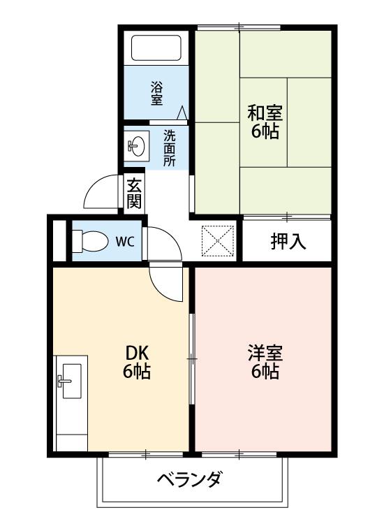 アーバン東蔵前(2DK/1階)の間取り写真