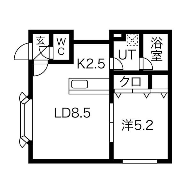 モデュロールN461(1LDK/2階)の間取り写真