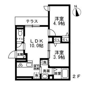練馬区錦2丁目共同(2LDK/1階)の間取り写真