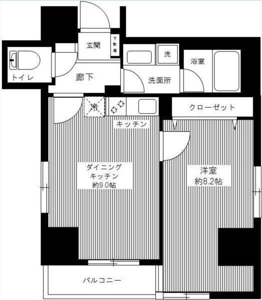 グランフォース上野入谷(1LDK/2階)の間取り写真