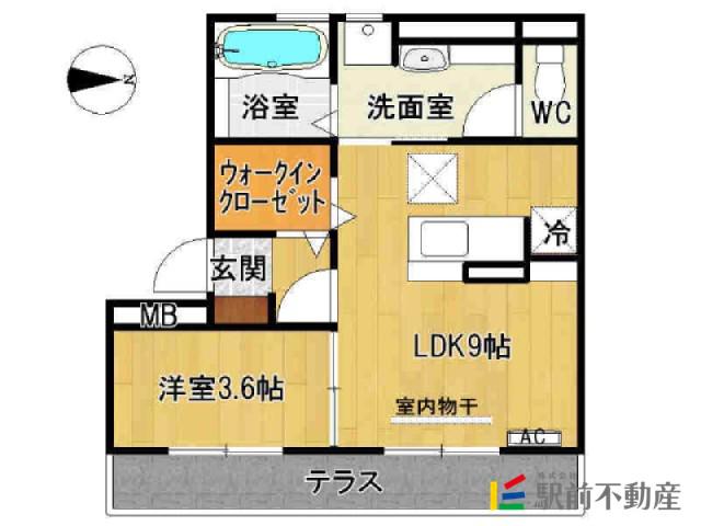グランツェーレ(1LDK/1階)の間取り写真