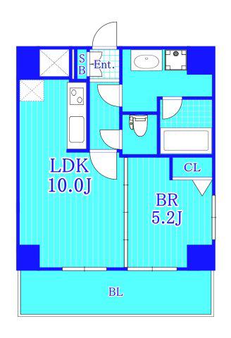 サンクスライフB.L.D(1LDK/6階)の間取り写真