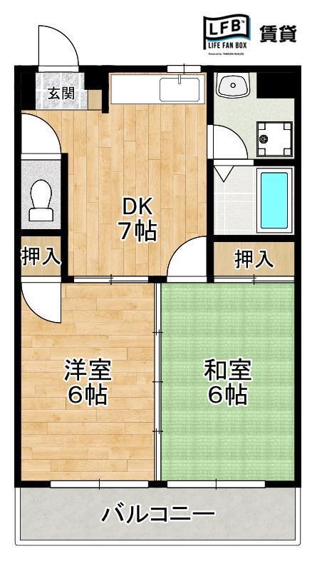 アーバン楠本II(2DK/2階)の間取り写真