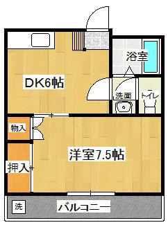 エルムハイツ(1DK/3階)の間取り写真
