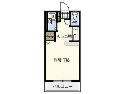 メゾンクレール(ワンルーム/2階)の間取り写真