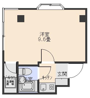 MHビル(1K/3階)の間取り写真