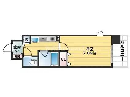 クレアートアドバンス大阪城南(1K/10階)の間取り写真