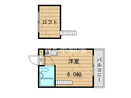 フォーレスト1(ワンルーム/2階)の間取り写真