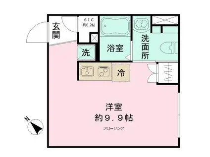 URBAN CUBE三鷹(ワンルーム/2階)の間取り写真