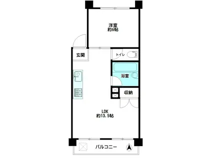 第三高島平マイコーポ(1LDK/6階)の間取り写真