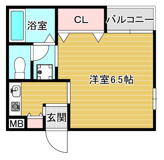 ハイツサンマルク(1K/1階)の間取り写真