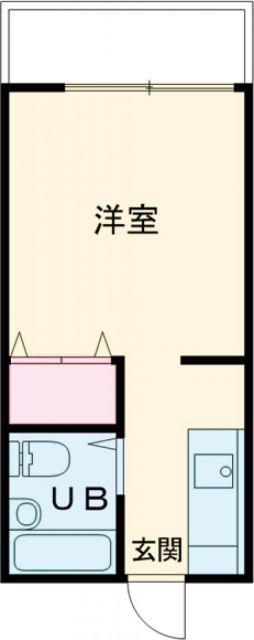 コーポグレースA棟(ワンルーム/1階)の間取り写真