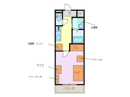 PARK SIDE三幸(1K/3階)の間取り写真