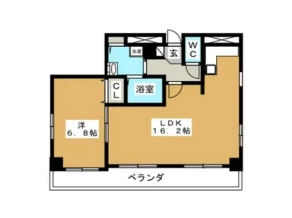 新鎌スカイタワー(1LDK/8階)の間取り写真