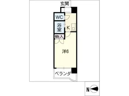 エクセス京命(1K/6階)の間取り写真