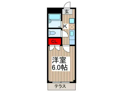 シャルマン草加II(1K/3階)の間取り写真