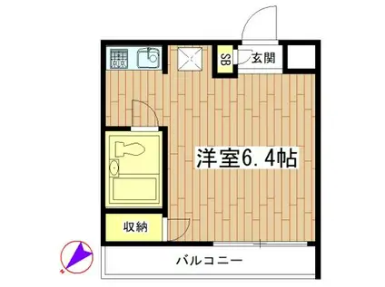 青林堂ハウス(ワンルーム/3階)の間取り写真