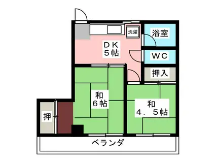 市川ビル(2DK/1階)の間取り写真